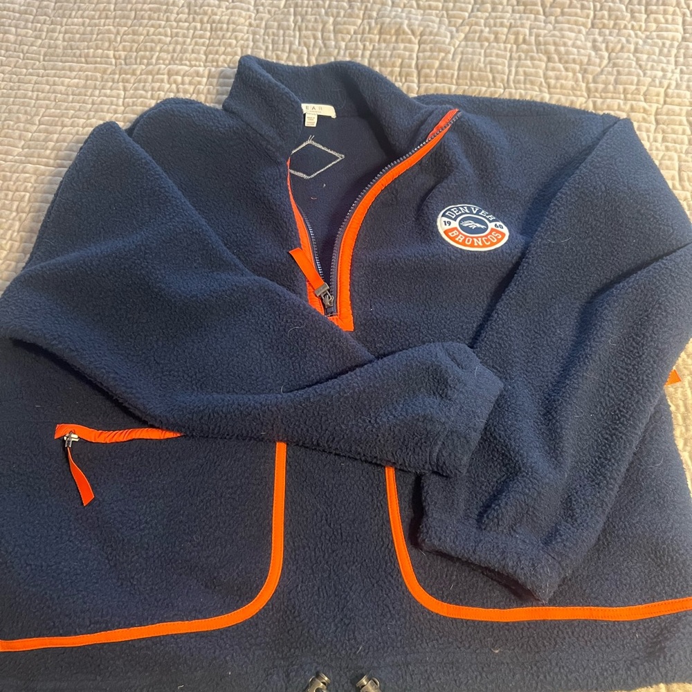 NFL Broncos Blue and Orange Quarter Zip - Picture 2 of 6